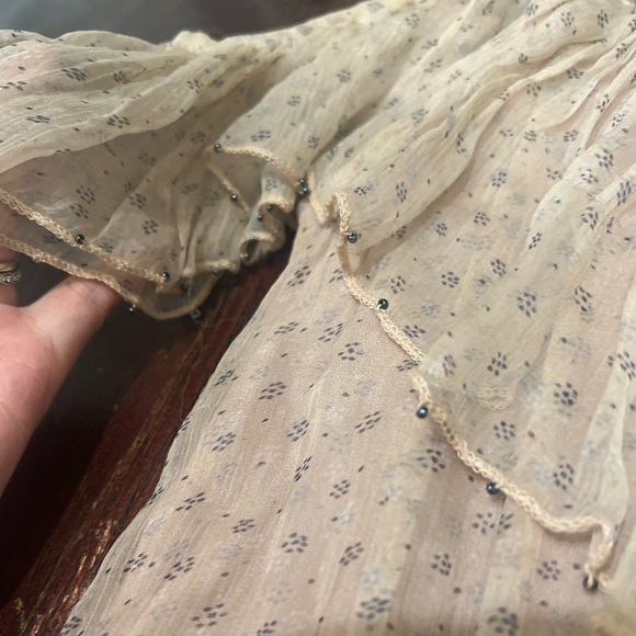 LOVE SAM Midori Cold-Shoulder Asymmetric Printed Georgette Midi Dress - Picture 11 of 12